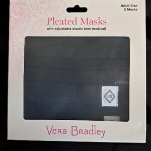 Vera Bradley Water Bouque Black Pleated Mask 2 pack NEW in package